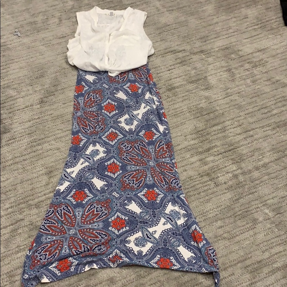 Bright colorful maxi skirt jersey material